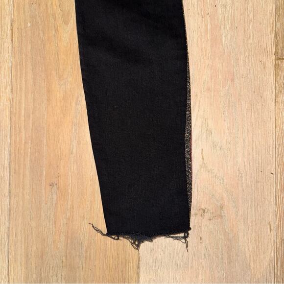 Mother High Waisted Looker Ankle Fray Guilty Glitter Racer 26 - Picture 15 of 16